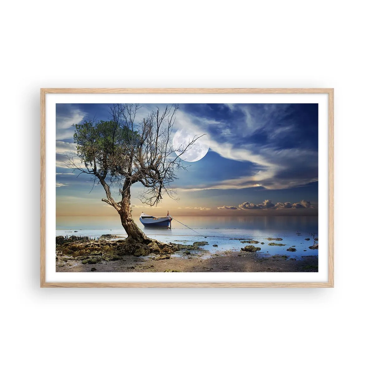 Poster în ramă de stejar deschis - Este acesta sfârșitul sau începutul? - 91x61 cm