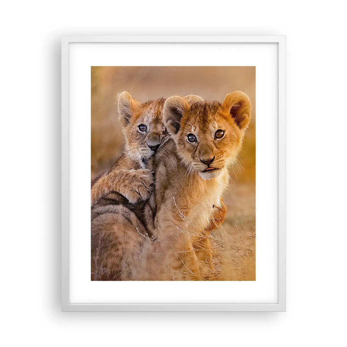 Poster în ramă albă - Nu deranjați! Ne distrăm - 40x50 cm