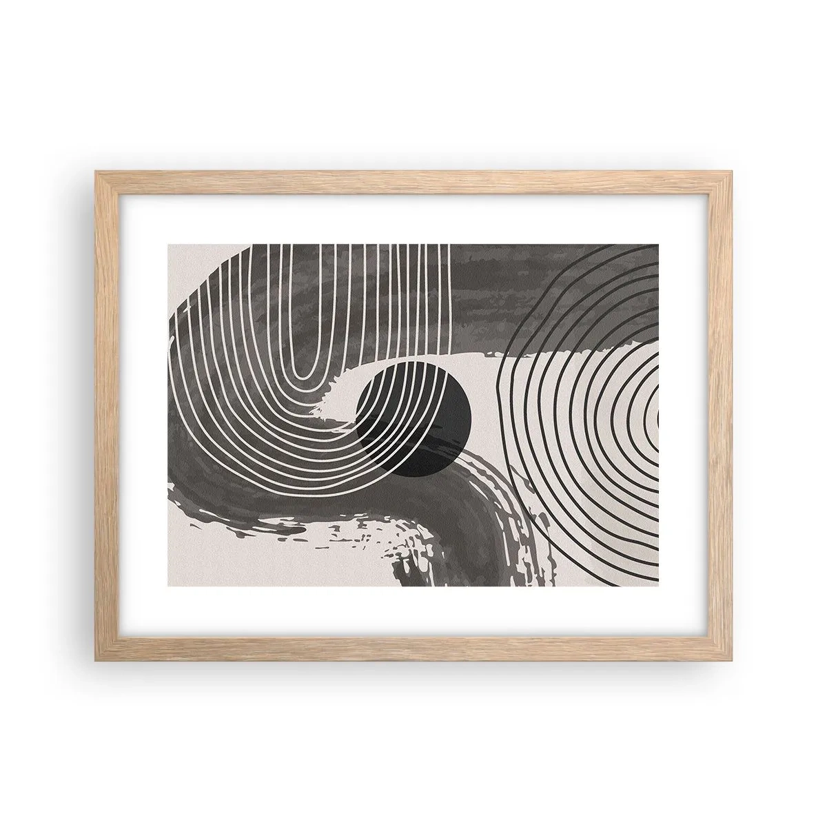 Poster în ramă de stejar deschis - Ovalul câștigă - 40x30 cm