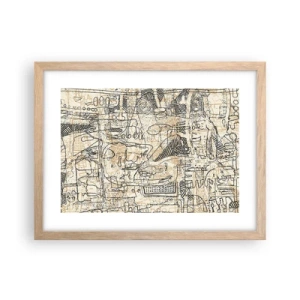 Poster în ramă de stejar deschis - Așteaptă să fie descifrat - 40x30 cm