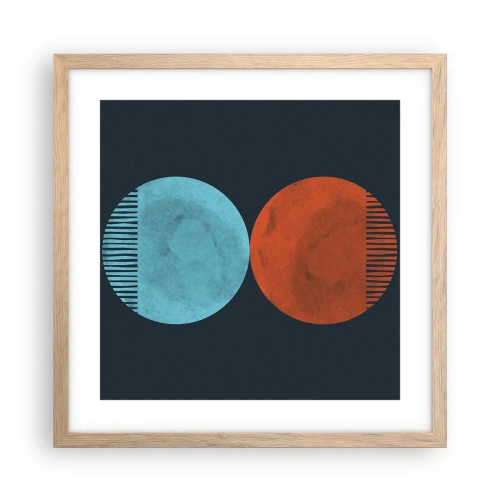 Poster în ramă de stejar deschis - Doar geometrie? - 40x40 cm