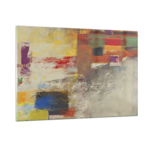Tablou pe sticlă - Geometria culorilor - 120x80 cm