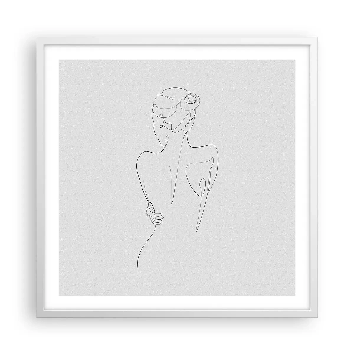 Poster în ramă albă - Muzica corpului - 60x60 cm