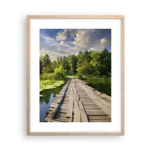 Poster în ramă de stejar deschis - Vară, vară peste tot - 40x50 cm