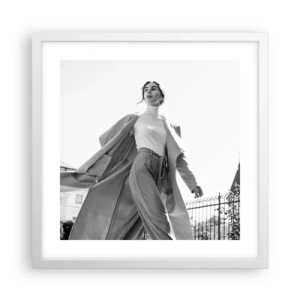 Poster în ramă albă - Vii cu mine? - 40x40 cm