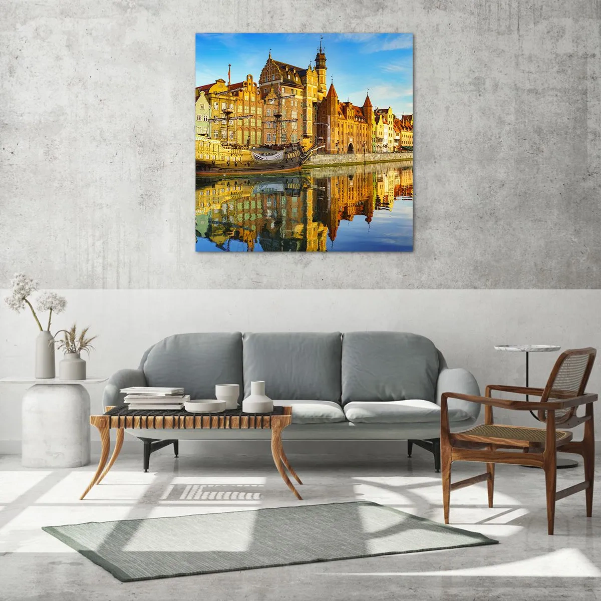 Tablou pe sticlă - Trecutul în oglindă - 70x70 cm