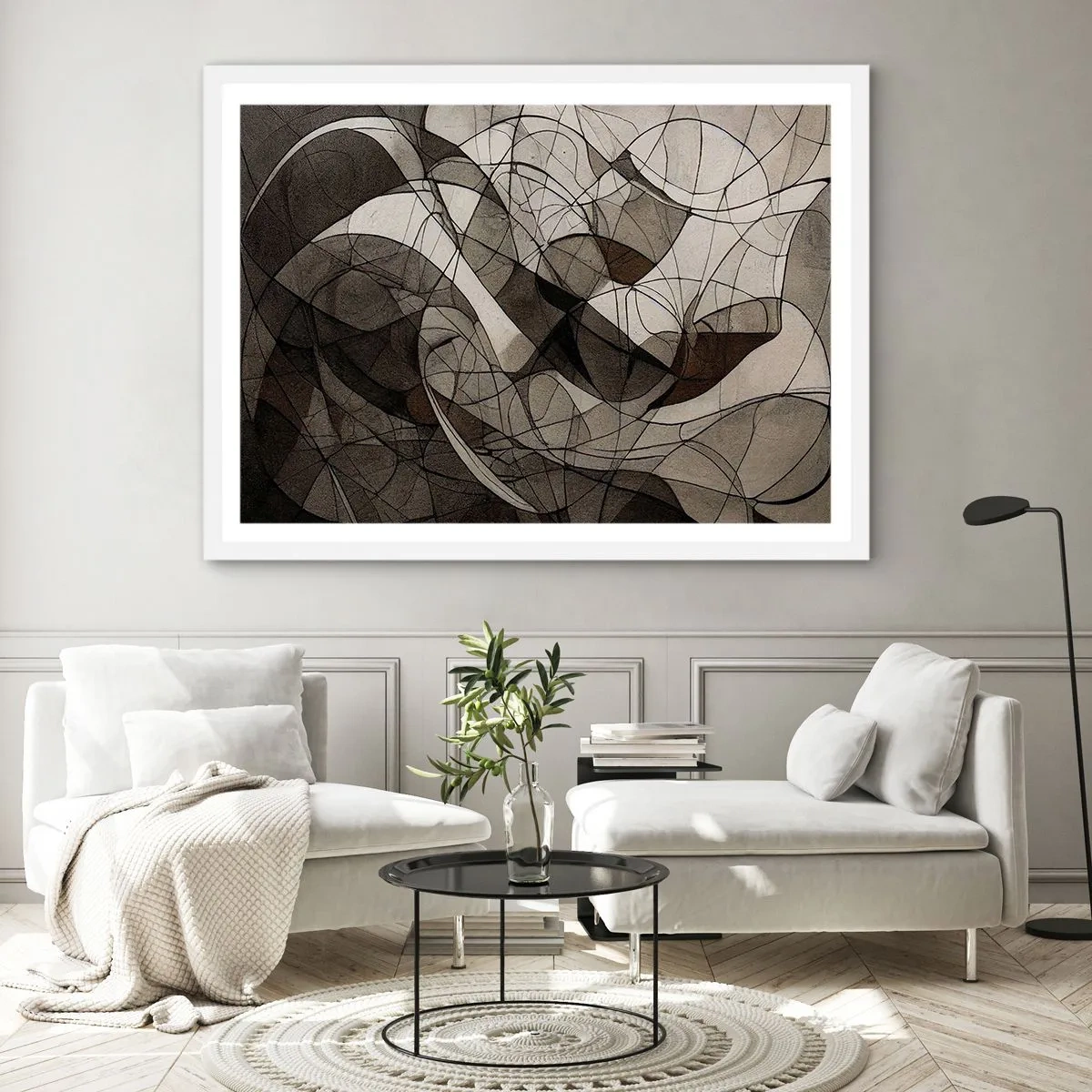 Poster în ramă albă - Circulația culorilor pământului - 40x30 cm