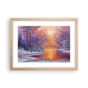 Poster în ramă de stejar deschis - Hai să ne întâlnim aici - 40x30 cm