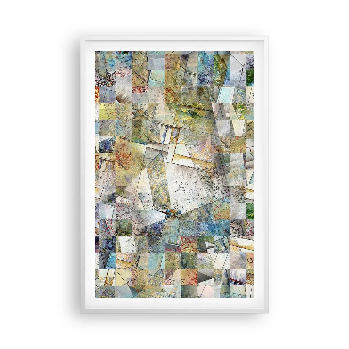 Poster în ramă albă - Remaniere geometrică - 61x91 cm