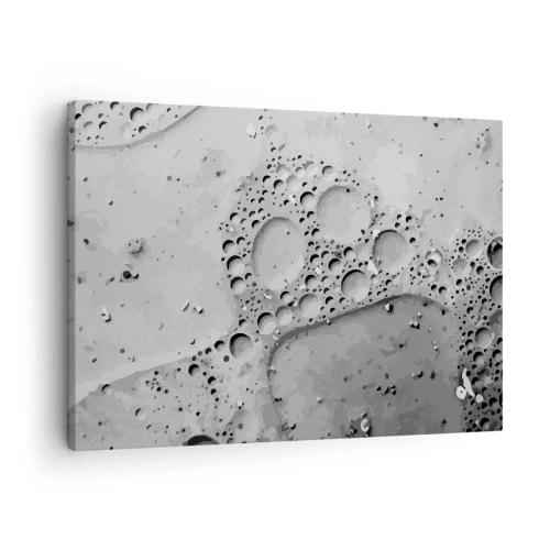 Tablou pe pânză Canvas - Model cu bule alb-negru într-un stil minimalist - 70x50cm - Amprenta spumoasă - Decorațiune modernă pentru perete pentru living și dormitor ARTTOR