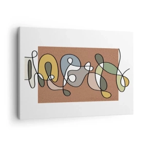 Tablou pe pânză Canvas - Abstracție colorată cu pete și linii - 70x50cm - Abstracția care merită un zâmbet - Decorațiune modernă pentru perete pentru living și dormitor ARTTOR