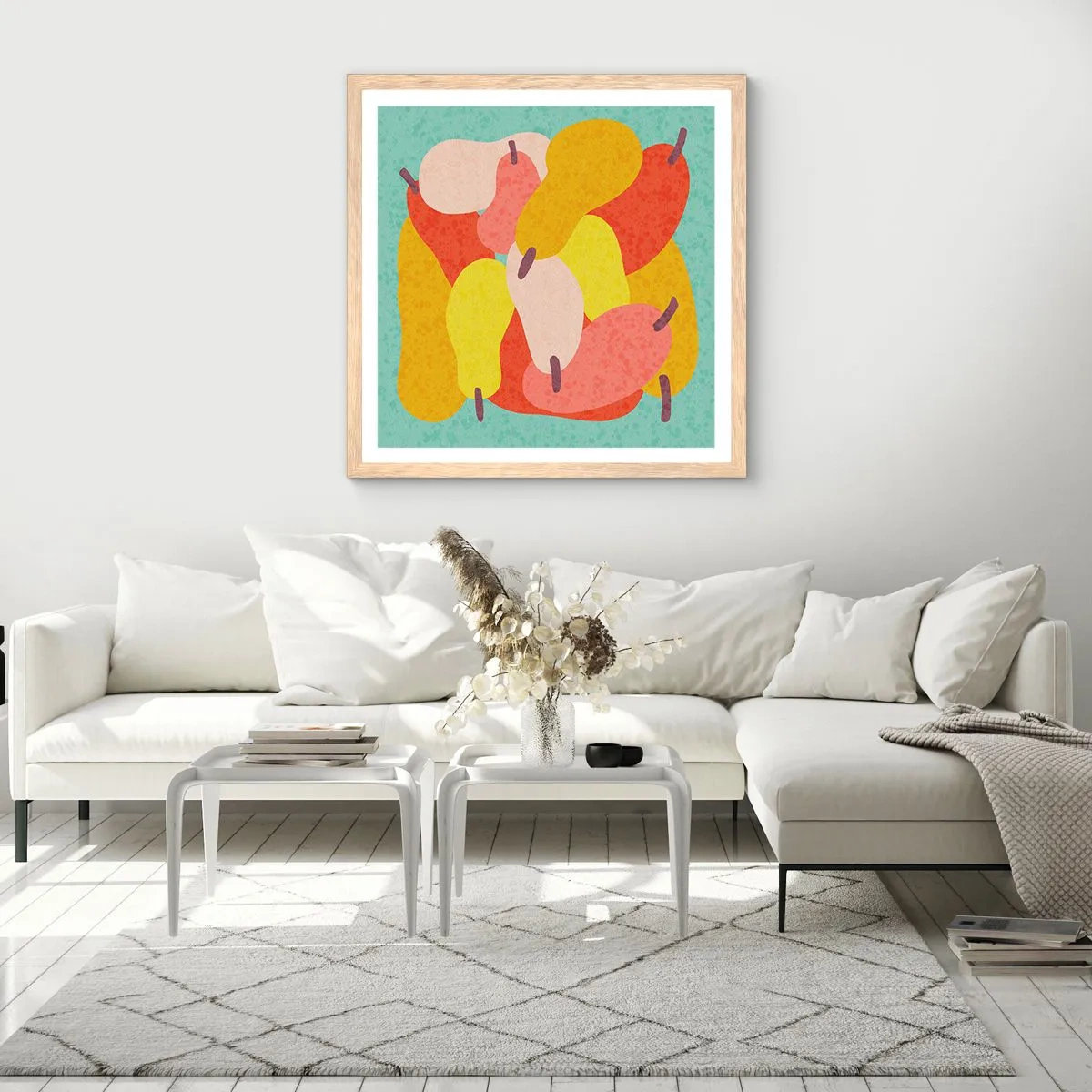 Poster în ramă de stejar deschis - Gustă soarele de vară - 40x40 cm