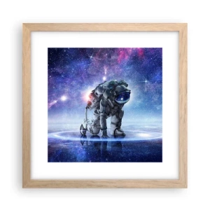 Poster în ramă de stejar deschis - Cerul înstelat de deasupra mea - 30x30 cm