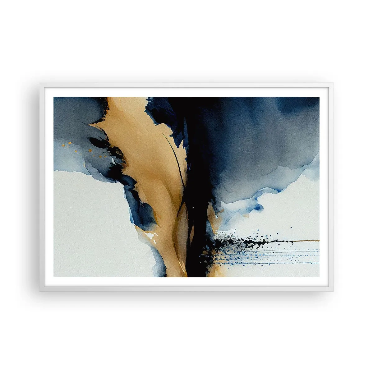 Poster în ramă albă - În spatele cortinei - 100x70 cm