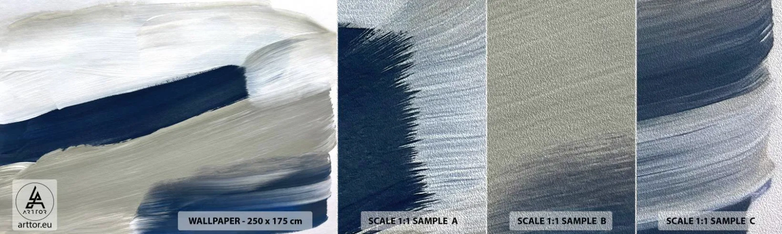 Mostră tapet Premium Sand - Întâlnire cu albul - Bucată, Minimalist, Modern - 100x30 cm