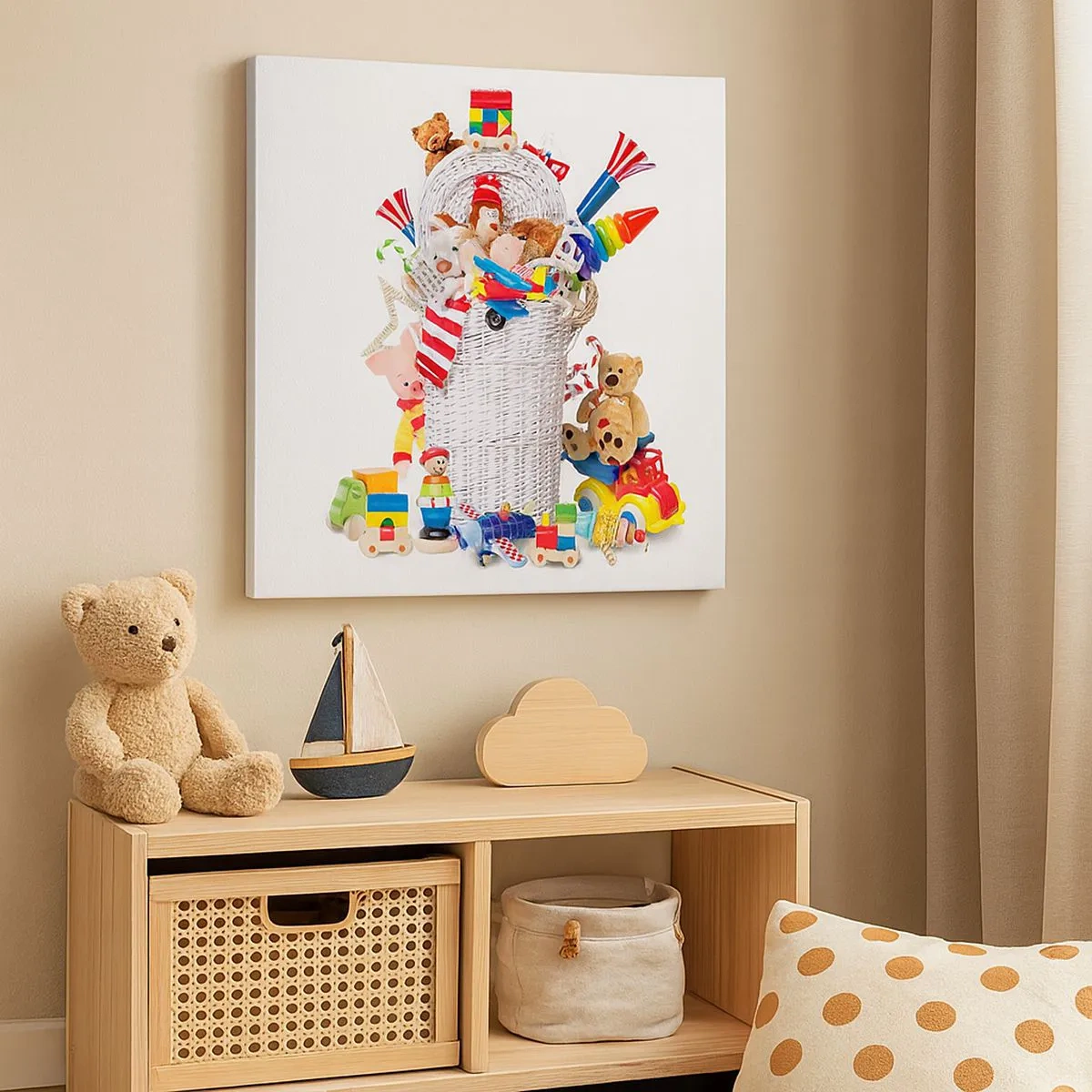 Tablou pe pânză - Comorile micuțului - 30x30 cm
