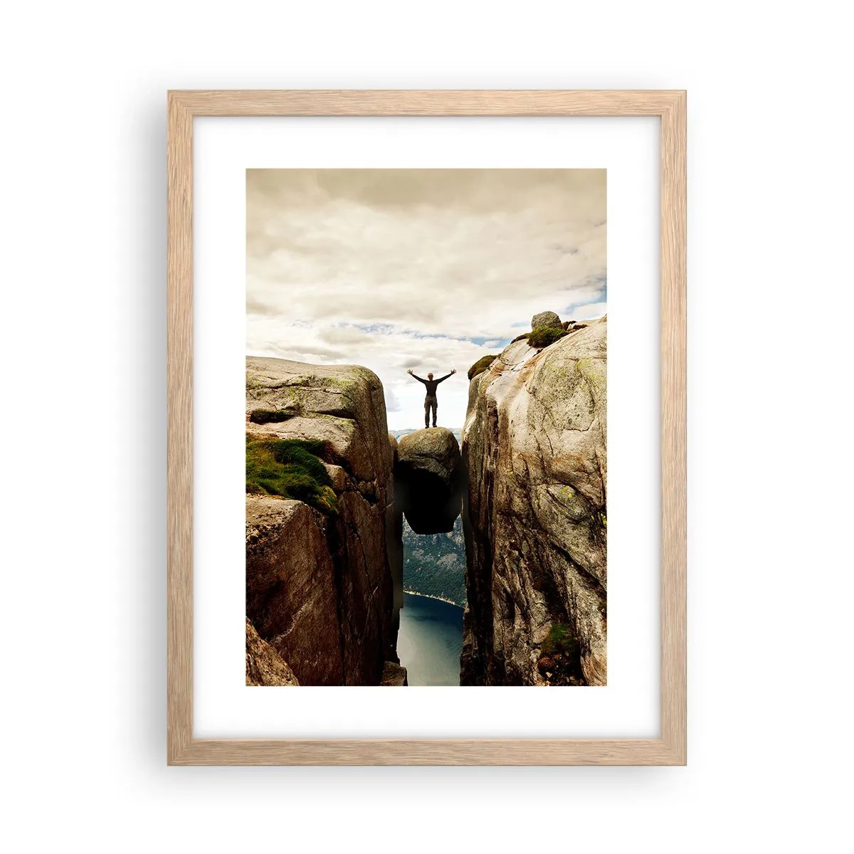 Poster în ramă de stejar deschis - Cum mă simt!? - 30x40 cm