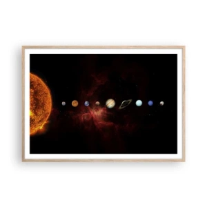 Poster în ramă de stejar deschis - Cartierul nostru - 100x70 cm