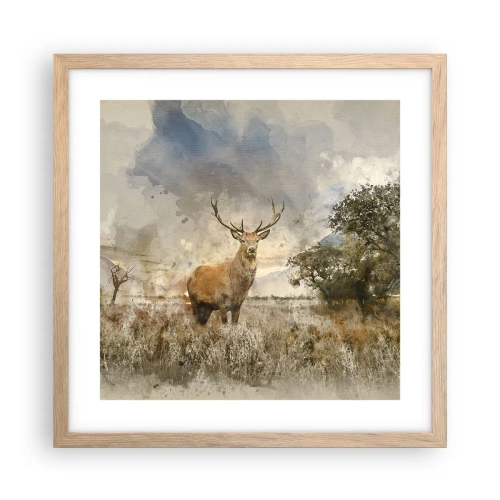 Poster în ramă de stejar deschis - Demnitate - putere - măreție - 40x40 cm