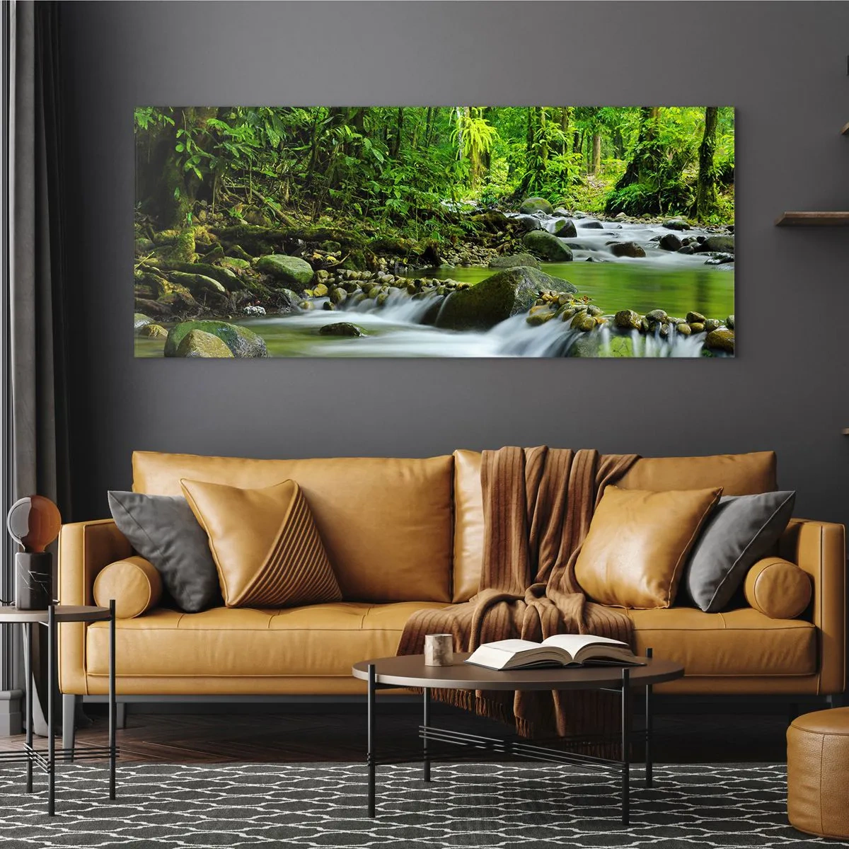 Tablou pe sticlă - Să înotăm într-o mare de verde - 90x30 cm