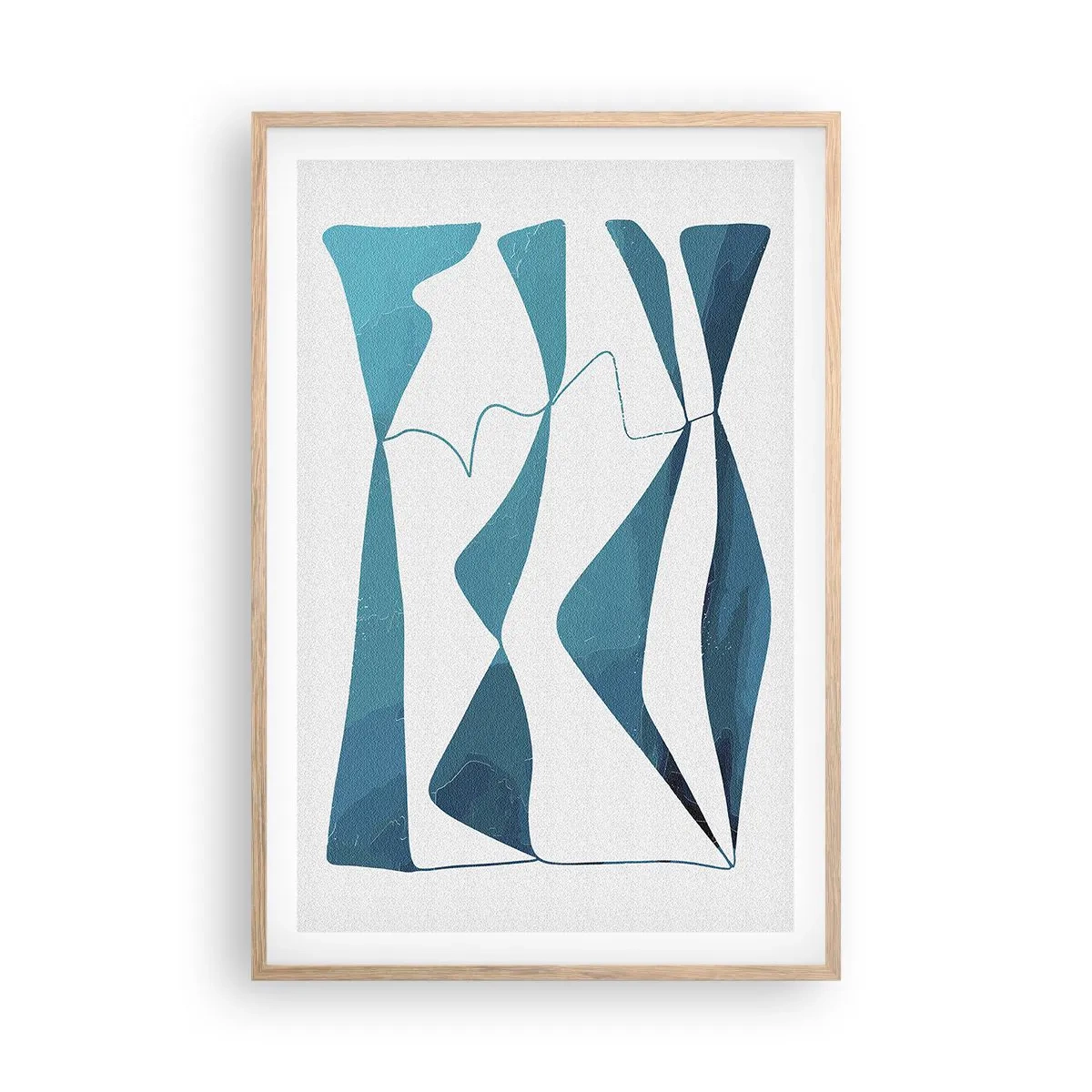 Poster în ramă de stejar deschis - Abstracție: relație turcoaz - 61x91 cm