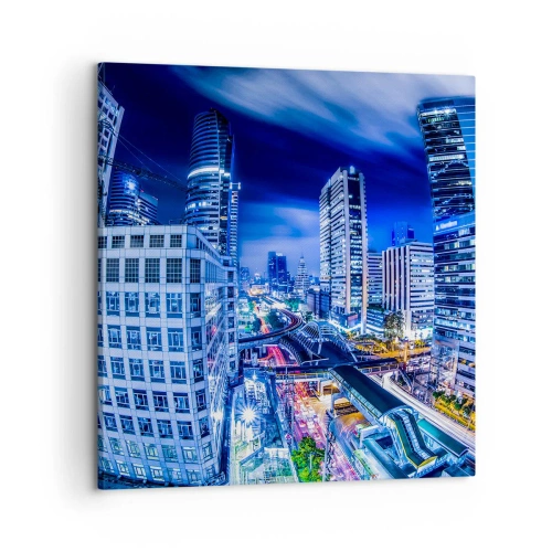 Tablou pe pânză - Ritmurile orașului de noapte - 60x60 cm