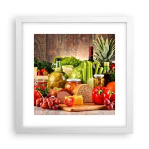 Poster în ramă albă - Afumate, prăjite, marinate - 30x30 cm