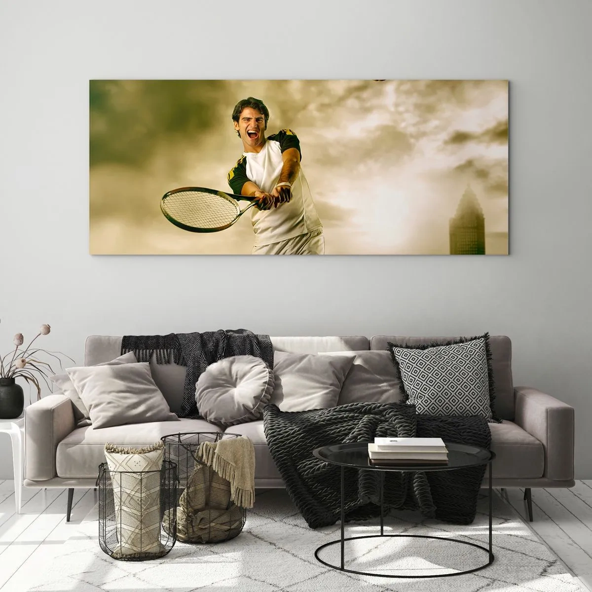 Tablou pe sticlă - Energie și bucurie - 100x40 cm