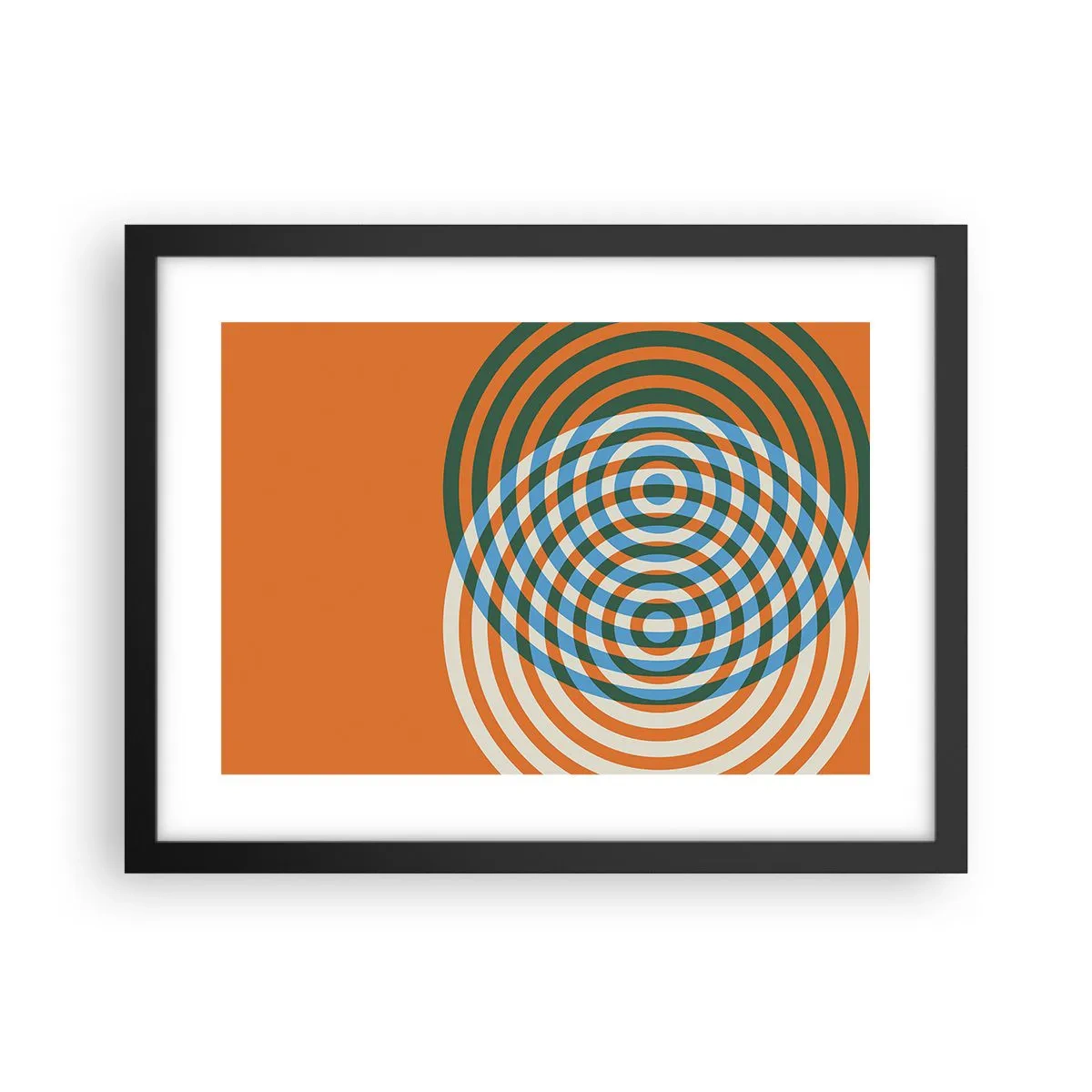 Poster în ramă neagră - Variație circulară abstractă - 40x30 cm