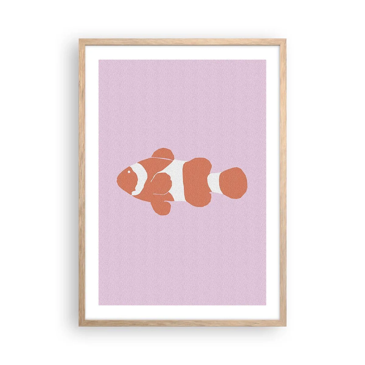 Poster în ramă de stejar deschis - Coralul îi vine bine - 50x70 cm