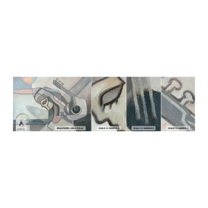 Mostră tapet autocolant Deluxe Sticker - În puterea muzicii - Abstracția, Cubism, oameni - 100x30 cm