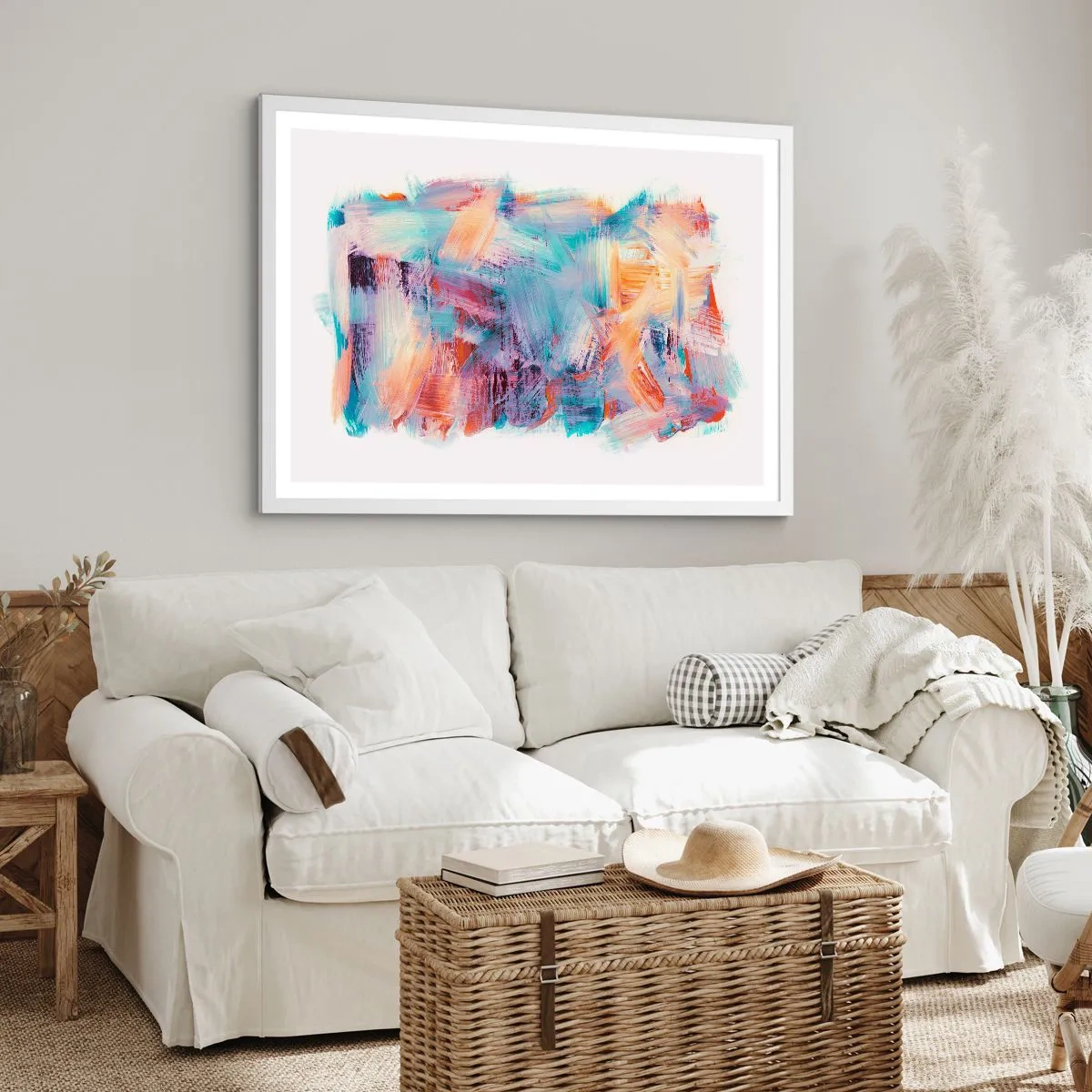 Poster în ramă albă - O dezordine colorată - 50x40 cm