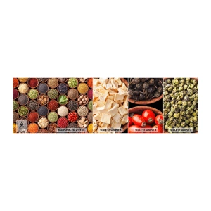 Mostră tapet autocolant Deluxe Sticker - Toate gusturile lumii - Gastronomie, Condimente, Ierburi uscate - 100x30 cm