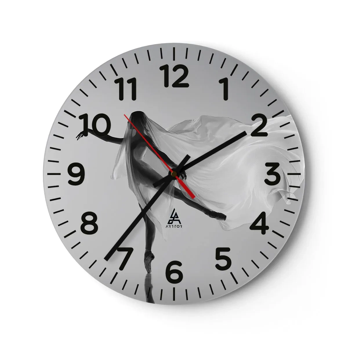 Ceas de perete - Ceas pe sticlă - Lejeritate și grație - 30x30 cm