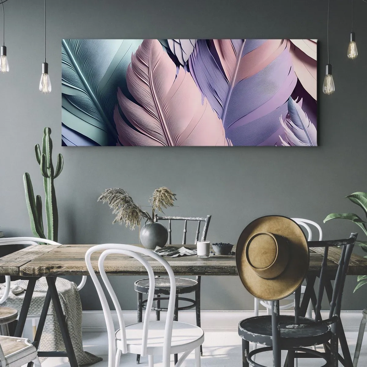 Tablou pe pânză - Eleganța păsărilor - 160x50 cm