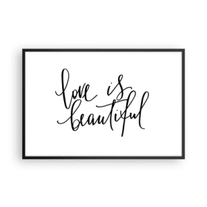 Poster în ramă neagră - Citiți și repetați - 91x61 cm