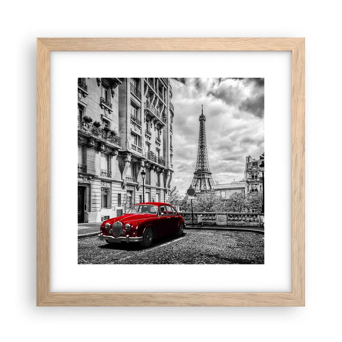 Poster în ramă de stejar deschis - Prădător în oraș - 30x30 cm