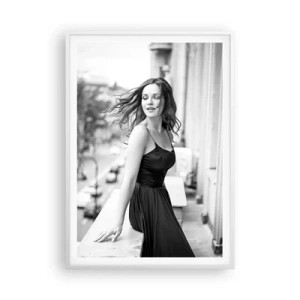 Poster în ramă albă - Cu siguranță e o fată pariziană - 70x100 cm