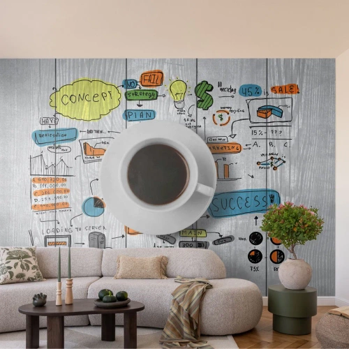 Tapet Premium Sand - Timp pentru o pauză - Grafică, Cafea, Espresso - 100x70 cm