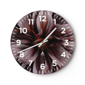 Ceas de perete - Ceas pe sticlă - Inimă florală - 30x30 cm