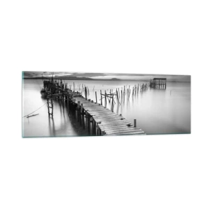 Tablou pe sticlă - Liniștea unui țărm uitat - 90x30 cm