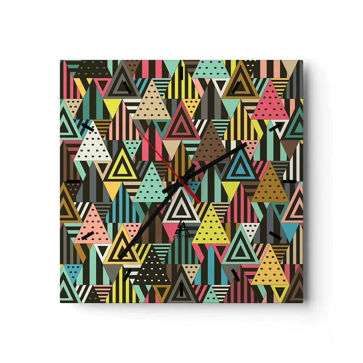 Ceas de perete - Ceas pe sticlă - În ritm de trei - 40x40 cm