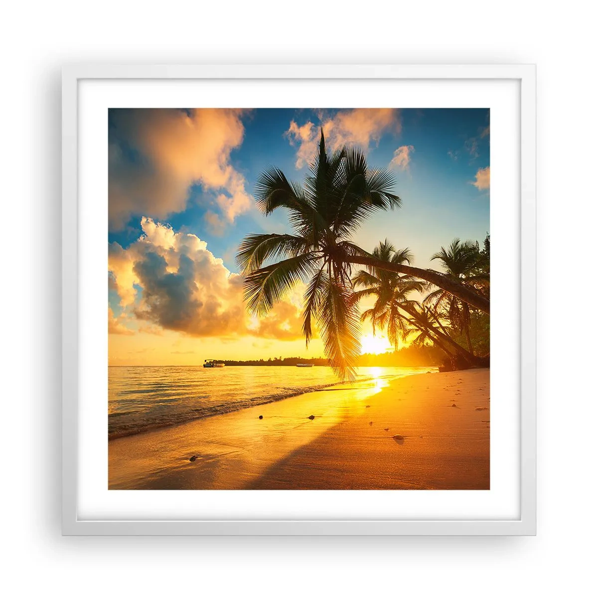 Poster în ramă albă - Visul din Caraibe - 50x50 cm