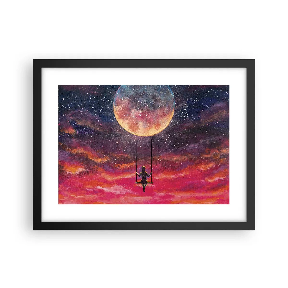 Poster în ramă neagră - Cu capul în nori - 40x30 cm