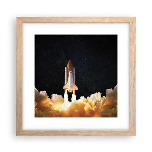 Poster în ramă de stejar deschis - Ad astra! - 30x30 cm