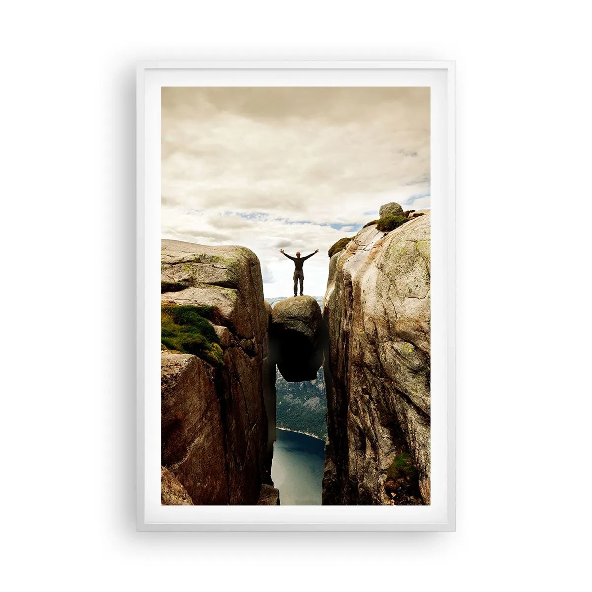 Poster în ramă albă - Cum mă simt!? - 61x91 cm