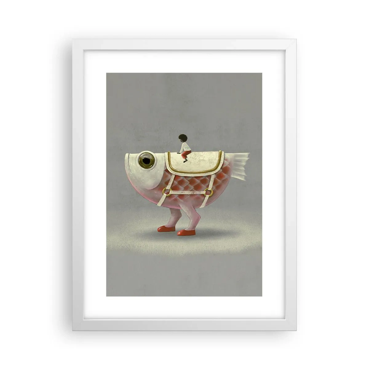 Poster în ramă albă - Călărețul Pescărel - 30x40 cm
