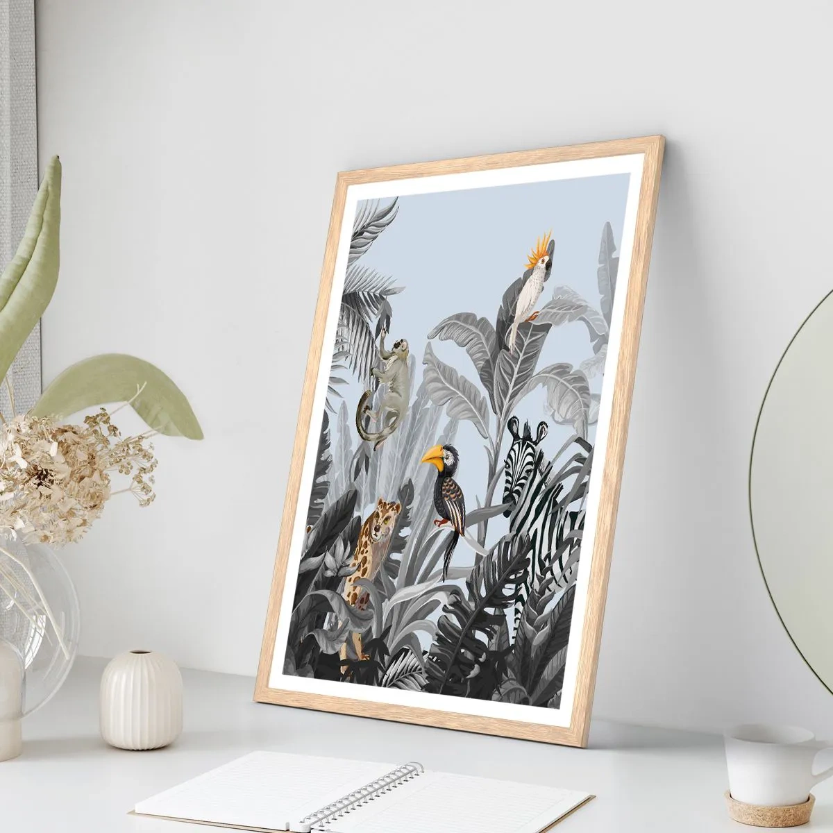 Poster în ramă de stejar deschis - O fabulă africană - 40x50 cm