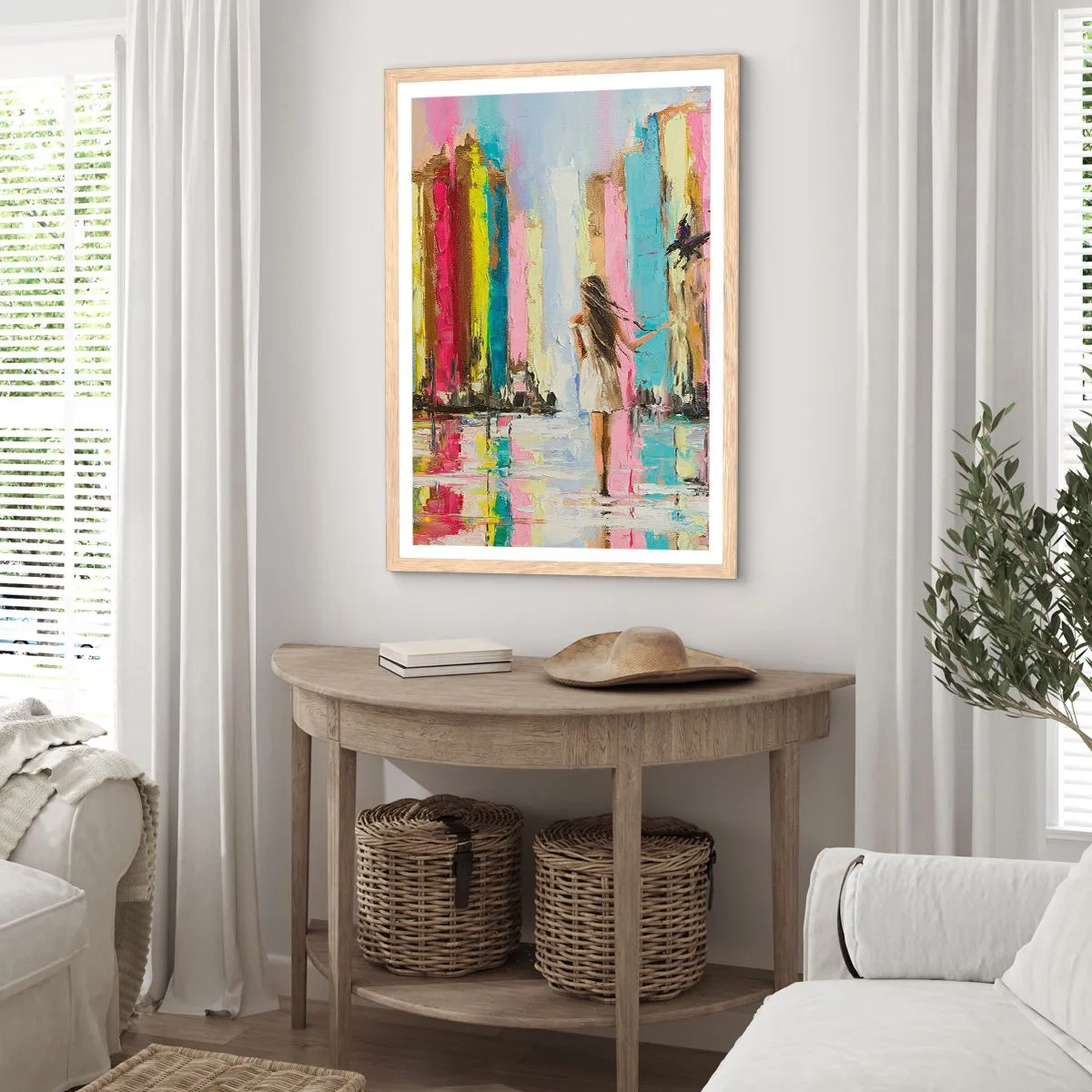 Poster în ramă de stejar deschis - Urmați-mă - 61x91 cm