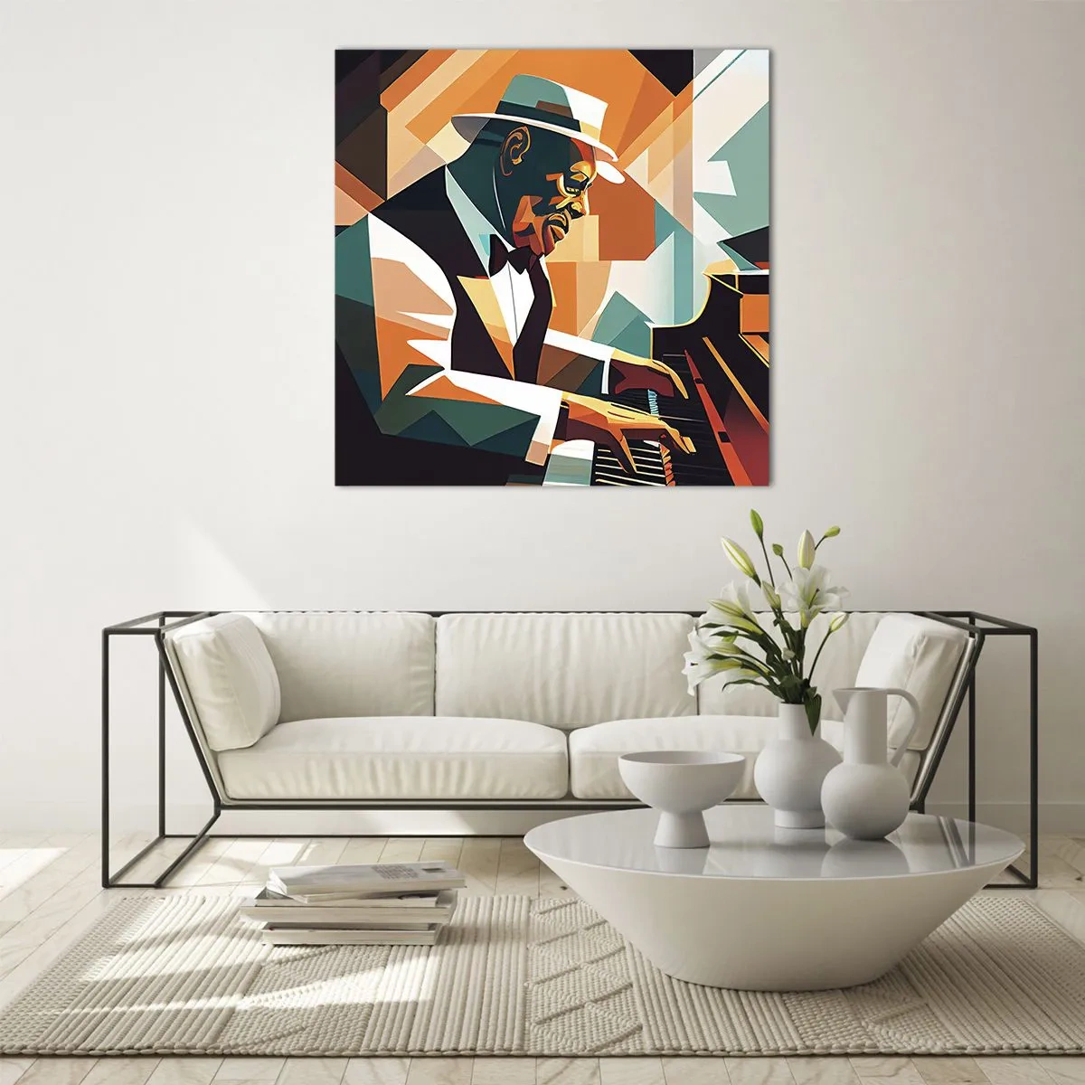 Tablou pe sticlă - Numai jazz - 50x50 cm